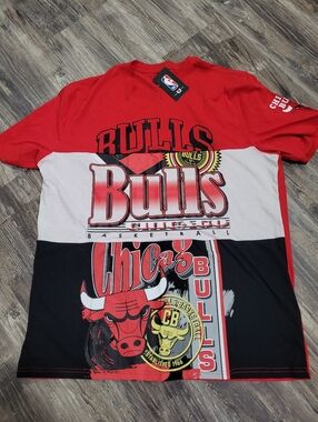 NEW Chicago Bulls NBA Graphic T-SHIRT Men’s XXL Red & Black